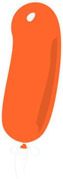 Texture or background.An oblong balloon of orange color highlighted on a white background