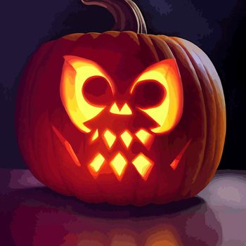 halloween evil pumpkin illustration. halloween pumpkin. halloween illustration.