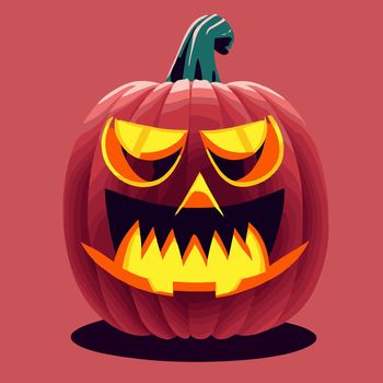 halloween evil pumpkin illustration. halloween pumpkin. halloween illustration.