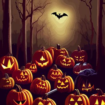 halloween evil pumpkin illustration. halloween pumpkin.