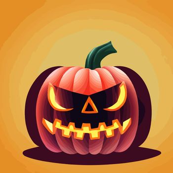 halloween evil pumpkin illustration. halloween pumpkin. halloween illustration.