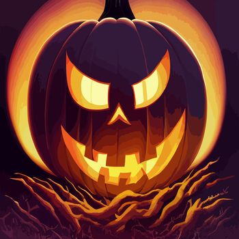 halloween evil pumpkin illustration. halloween pumpkin.