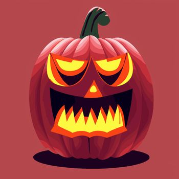 halloween evil pumpkin illustration. halloween pumpkin. halloween illustration.