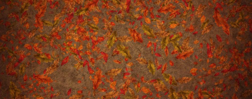Holiday Autumn Mottled Watercolor Cement Orange Brown Gold Texture Banner Background Wallpaper