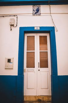 Tradition door in Portuguese fishing village. High quality photo