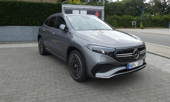 Itterbeck, Lower Saxony, Germany - July 31 2022 A grey Mercedes EQA 250 - An electric subcompact SUV by Mercedes-Benz
