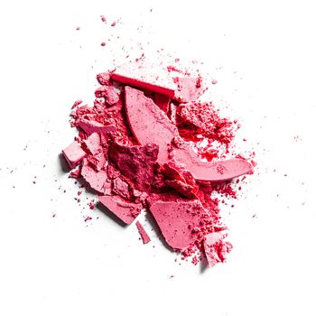 Beauty texture, cosmetic product and art of make-up concept - Crushed eyeshadows isolated on white background