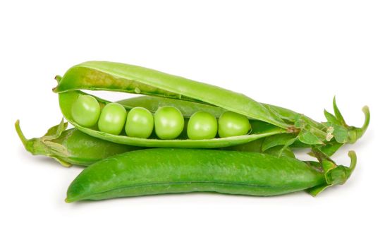 Green peas isolated on the white