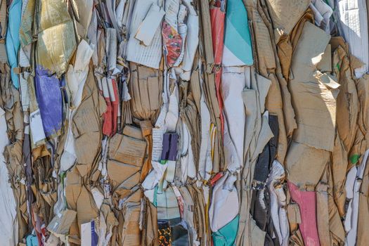 Paper and cardboard pressed for further processing recycling Zero waste
