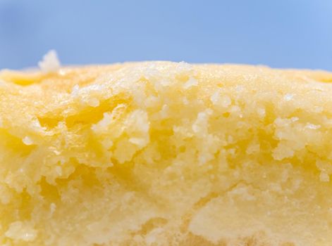 close-up texture of Thinly coated sugar on soft bread