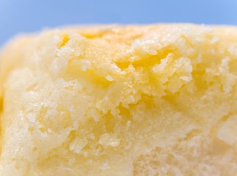 close-up texture of Thinly coated sugar on soft bread