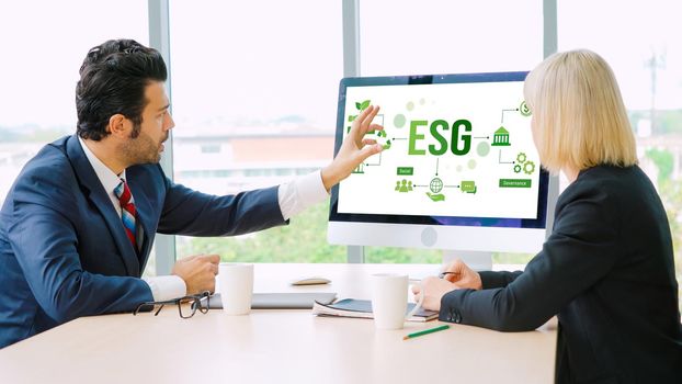 ESG environmental social governance policy for modish business to set a standard to achieve high ESG score