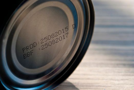 Expire date printed on bottom of canned food