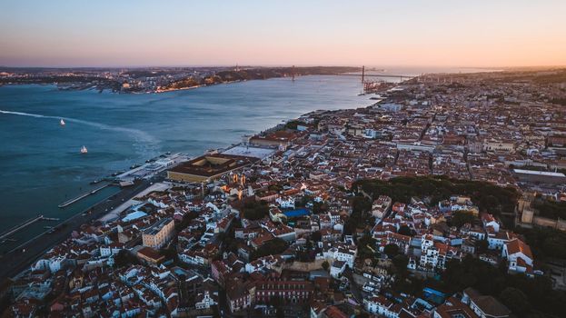 Aerial view of Lisbon, Portugal. High quality photo