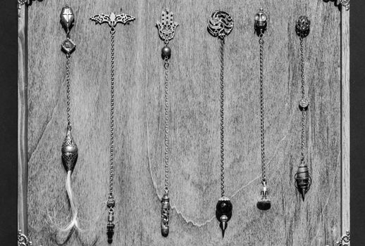 Esoteric magic pendulum collection. Vintage symbol of esoterism, withcraft and fortune-telling