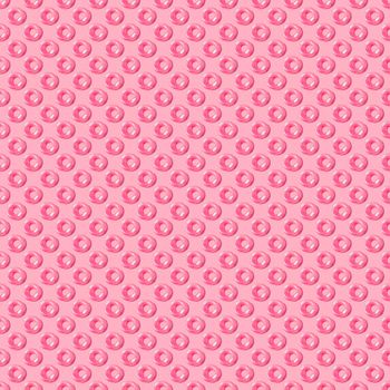 Bright pink inflatable circle with white handles and a shadow on a pink background pattern