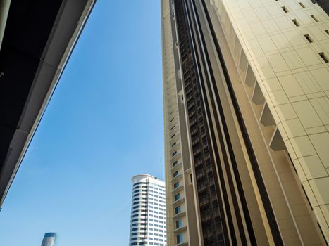 A Low Vantage Point to the high rise building, Looking up to the sky