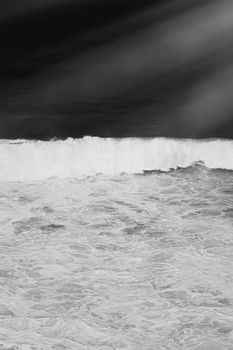 Coastal art print, monochrome and seascape concept - Atlantic ocean coast scenery, fine art