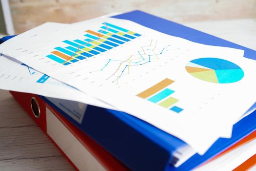 Charts Graphs paper. Financial development, Banking Account, Statistics, Investment Analytic research data economy, Stock exchange Business office company meeting concept.