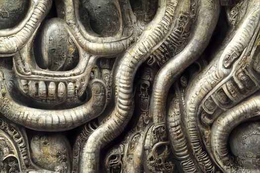 giger style biomechanics texture and background, neural network generated art.