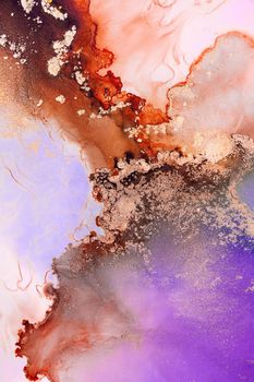 Marble ink abstract art from exquisite original painting for abstract background . Painting was painted on high quality paper texture to create smooth marble background pattern of ombre alcohol ink .