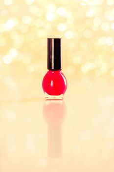 Beauty, make-up and cosmetics concept - Nail polish bottles, manicure and pedicure collection