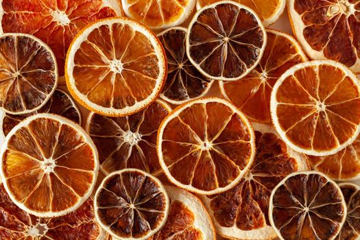 orange fruit seasonal autumn and Christmas background, top view