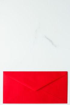 Communication, newsletter and business concept - Envelopes on marble background, message