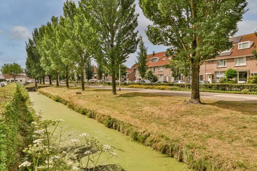 View of street near building with beauty of vegetation outside