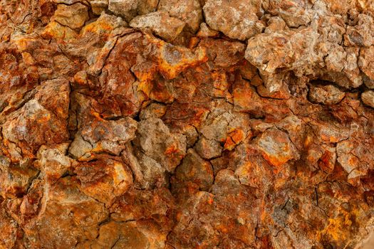 ferrous iron stone ore metallurgical macro texture and background.