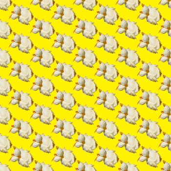 seamless pattern - popcorn. popcorn on a yellow background, pattern for designer. packing design background