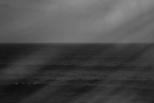 Coastal art print, monochrome and seascape concept - Atlantic ocean coast scenery, fine art