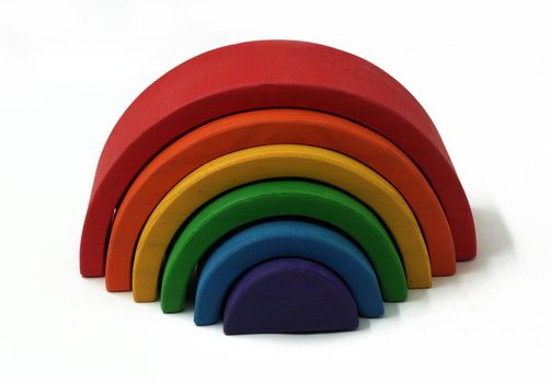 Rainbow coloured arches. A educational toy or puzzle for babies and toddlers