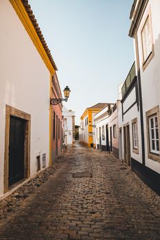 Empty street in Faro, Portugal. High quality photo