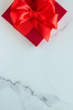 Romantic celebration, lifestyle and birthday present concept - Luxury red holiday gifts on marble