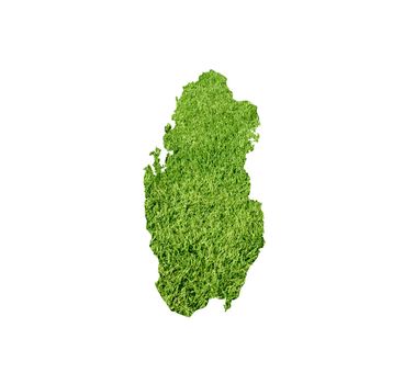 Qatar map from green grass on a white background