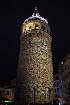 Galata Tower in Galata District, Istanbul City, Turkey