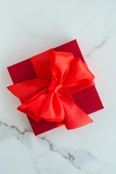 Romantic celebration, lifestyle and birthday present concept - Luxury red holiday gifts on marble