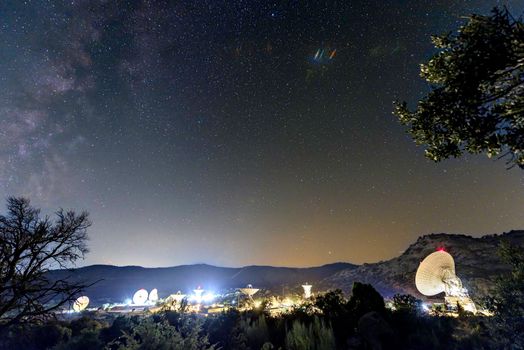 Nasa deep space station in Robledo de chavela. Radiotelescope Antennas