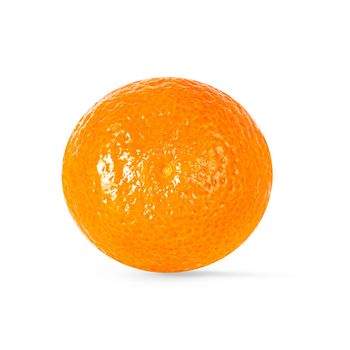 Isolated citrus fruit. One tangerine isolated on white background. Packaging concept. Full depth of field. Clip art image for package design.