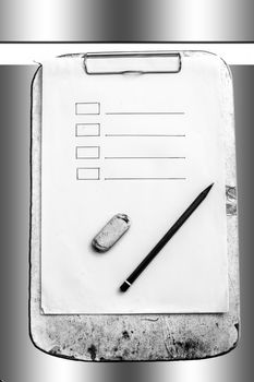 Top shot of a paper and pen with some checkmark list drawn on the paper indicating today's do list isolated on white.