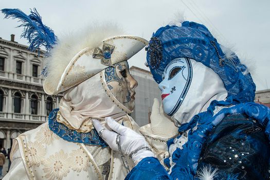 VENICE, ITALY - Febrary 7 2018: The masks of the Venice carnival 2018