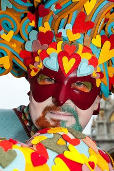 VENICE, ITALY - Febrary 7 2018: The masks of the Venice carnival 2018