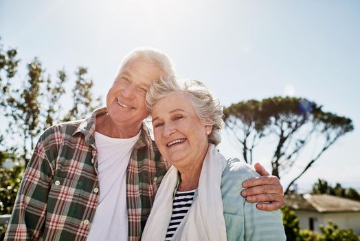 Weve kept the love alive. a happy senior couple relaxing together outdoors