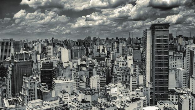 Skyline of Sao Paulo Brazil, taken from the Farol Satander building.
