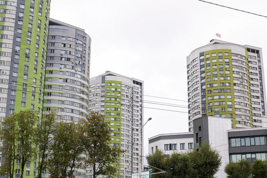 Belarus, Minsk - 18 august, 2022: Residential complex Cascade in summer