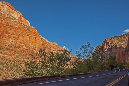 Zion National Park Landscape from Zion Park Boulevard near Springdale. Utah