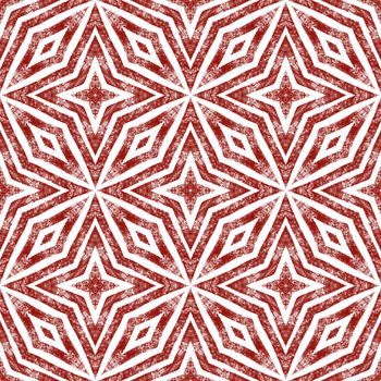 Geometric seamless pattern. Wine red symmetrical kaleidoscope background. Hand drawn geometric seamless design. Textile ready pleasing print, swimwear fabric, wallpaper, wrapping.