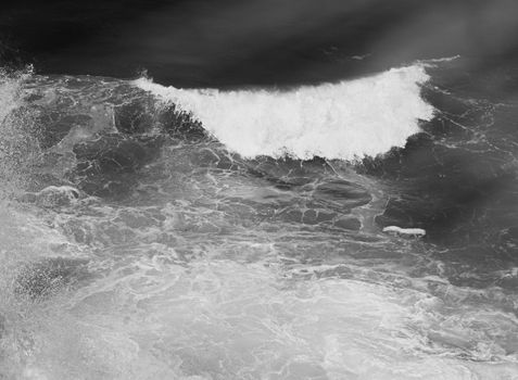 Coastal art print, monochrome and seascape concept - Atlantic ocean coast scenery, fine art