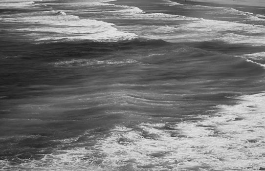 Coastal art print, monochrome and seascape concept - Atlantic ocean coast scenery, fine art